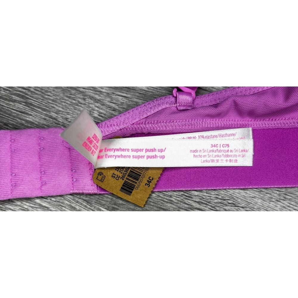 Victoria's Secret Pink Wear Everywhere Super Push-Up Bra Size 34C NWT - Picture 3 of 3